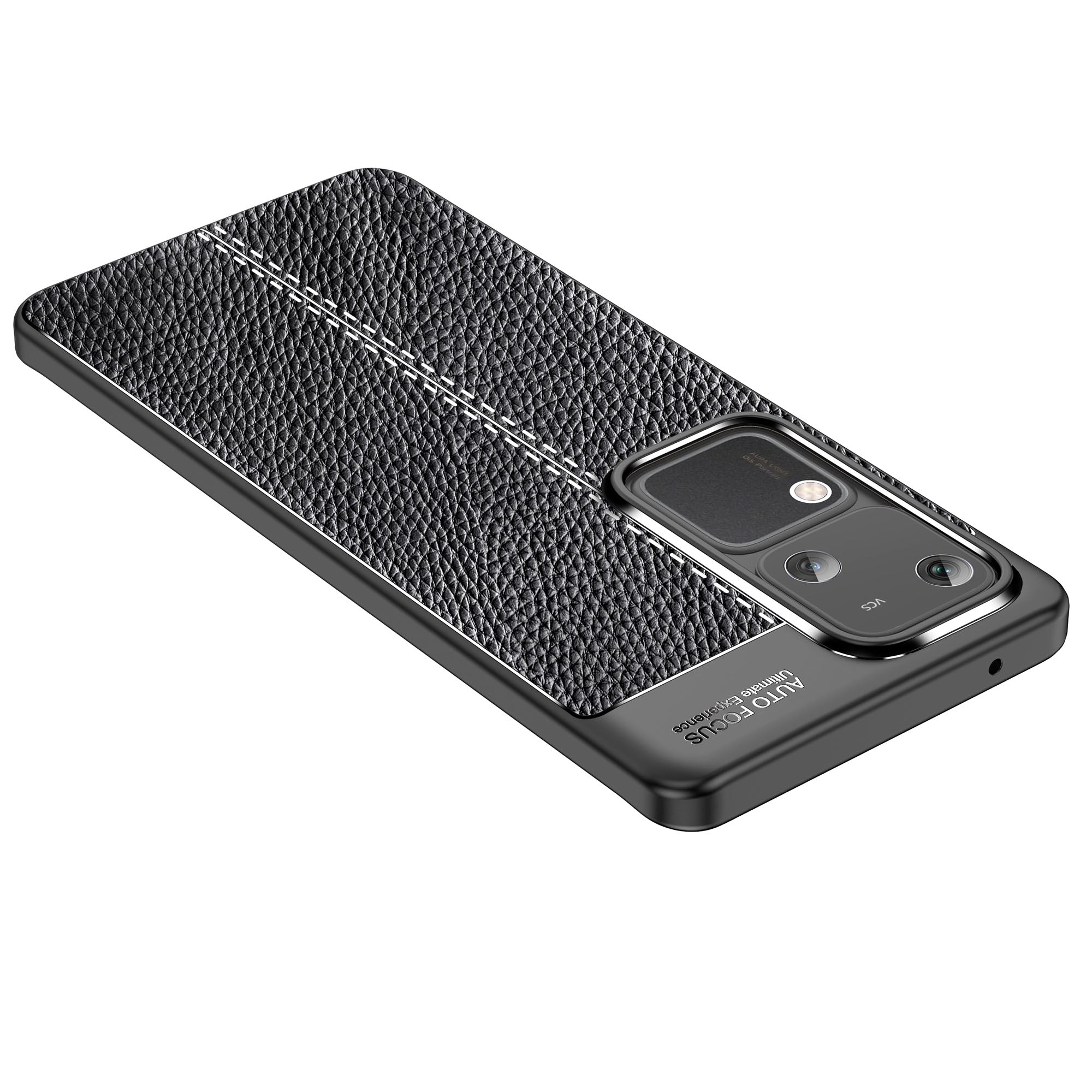 For vivo S18 5G Case Litchi Texture Flexible TPU Phone Protective Cover - Black For vivo S18 5G Case Litchi Texture Flexible TPU Phone Protective Cover - Black